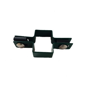 Set clema de fixare pe stalpi pentru panourile de gard tip dublu fir (2D) sau bordurat (3D), model O1, 40 X 60 mm Set clema de fixare pe stalpi pentru panourile de gard tip dublu fir (2D) sau bordurat (3D), model O1, 40 X 60 mm