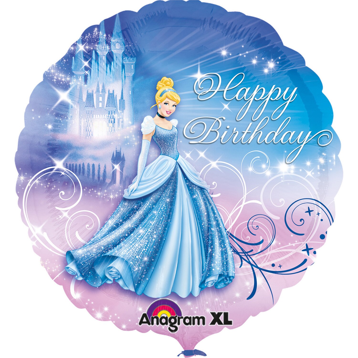 Balon folie Printesa Cinderella / Cenusareasa Happy Birthday 43cm