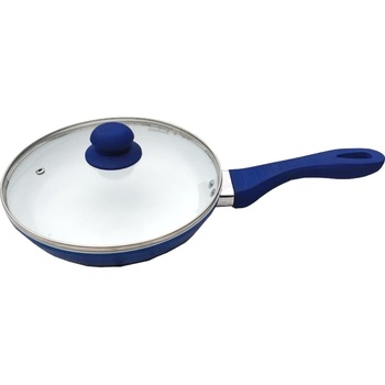 Tigaie din aluminiu cu capac termorezistent Harlem® Best, suprafata ceramica antiaderenta, maner din silicon dur, diametru 24 cm, Albastru Tigaie din aluminiu cu capac termorezistent Harlem® Best, suprafata ceramica antiaderenta, maner din silicon dur, diametru 24 cm, Albastru