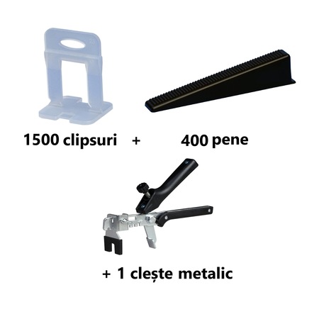 Pachet Sistem Nivelare Gresie Confort 15 1500 Clipsuri 2 Mm 400 Pene 1 Cleste Metalic Emag Ro