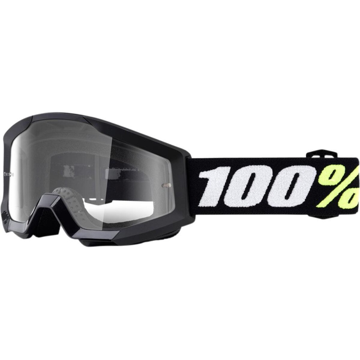 Ochelari copii ATV/cross 100% Strata Mini Grom Black, sticla clara