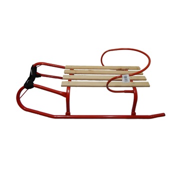 Sanie metal cu sezut din lemn, 91 x 38 x 30 cm, Red Sanie metal cu sezut din lemn, 91 x 38 x 30 cm, Red