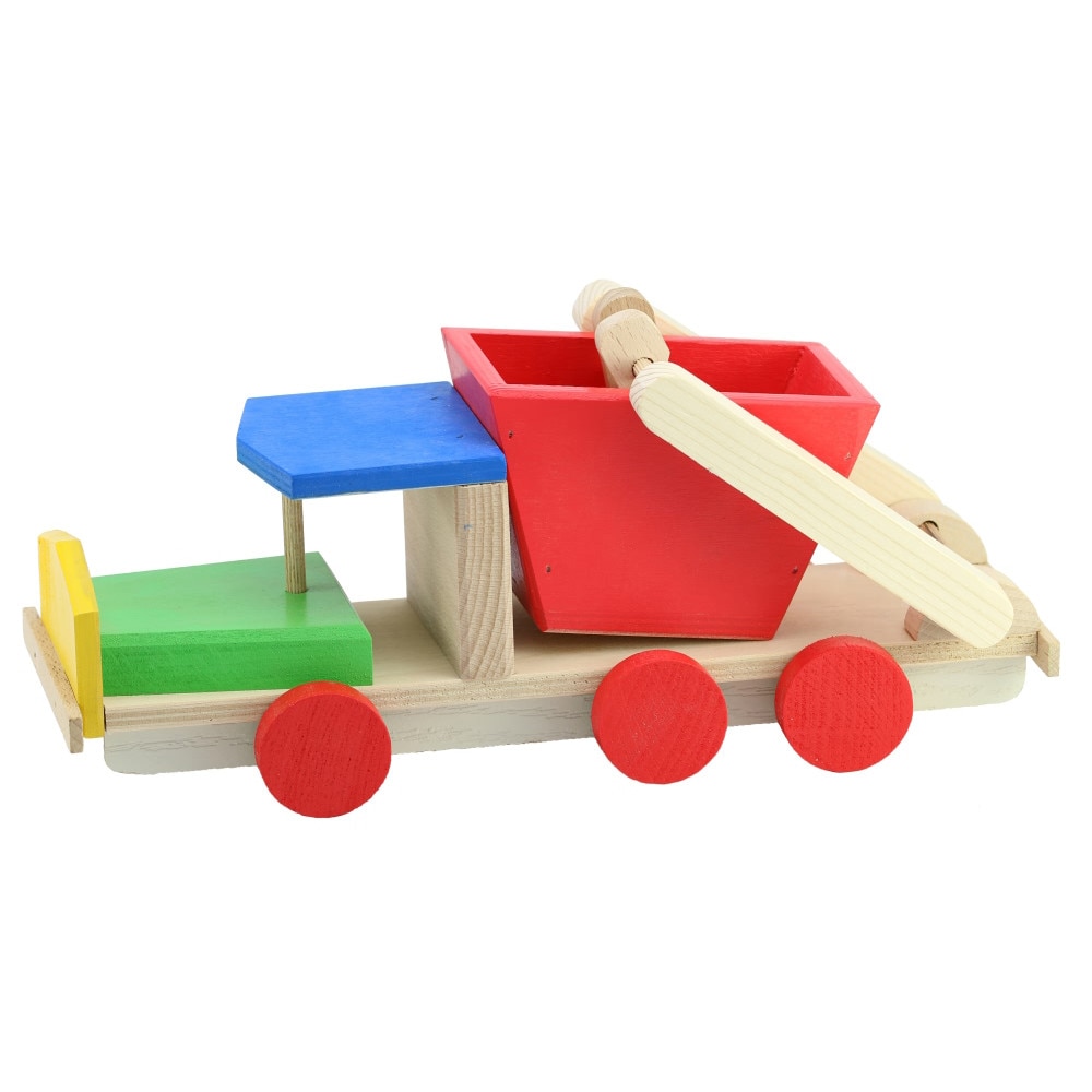 Camioneta gunoiera Winky cu container, lemn