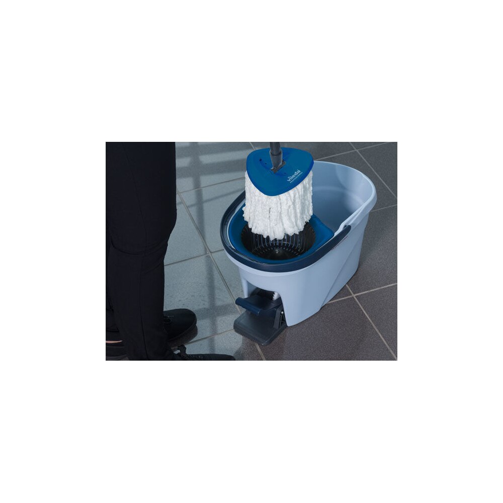 VILEDA Essoreur UltraSpin Mini starterkit Bleu clair 6L + Manche  téléscopique L80 à 140 cm inox Noir ≡ CALIPAGE