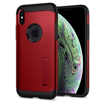 Husa Antisoc Spigen Slim Armor KickStand pentru iPhone XS Max (6.5 Husa Antisoc Spigen Slim Armor KickStand pentru iPhone XS Max (6.5