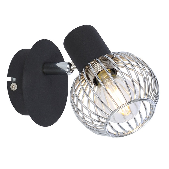 Спот Candellux Oslo ,1x40W Е14 , Черен/Хром