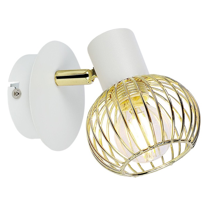 Спот Candellux Oslo,1x40W Е14 , Бял/Златист