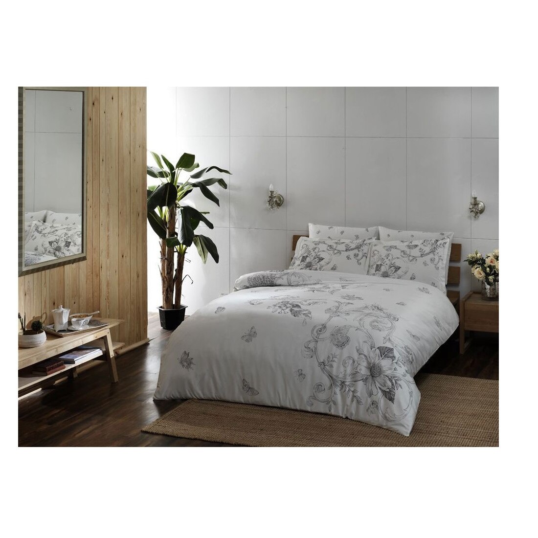 Lenjerie de pat IDL Late Night pentru 2 persoane, 4 piese, 240x260 potrivita pentru paturile matrimoniale, Confectionata din bumbac 100% pentru o calitate sporita, datorita texturii special create pentru a rezista uzurii