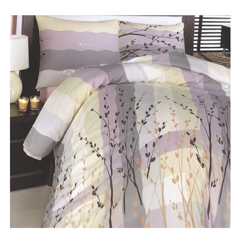 Lenjerie de pat IDL Anabella pentru 2 persoane, 4 piese, 240x260 potrivita pentru paturile matrimoniale, Confectionata din bumbac 100% pentru o calitate sporita, datorita texturii special create pentru a rezista uzurii