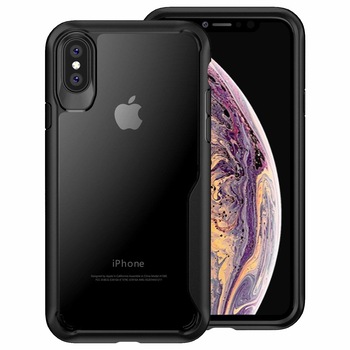 Husa iPhone XS, Hybrid Antisoc, carcasa spate PC cu cadru TPU dur, Negru Husa iPhone XS, Hybrid Antisoc, carcasa spate PC cu cadru TPU dur, Negru