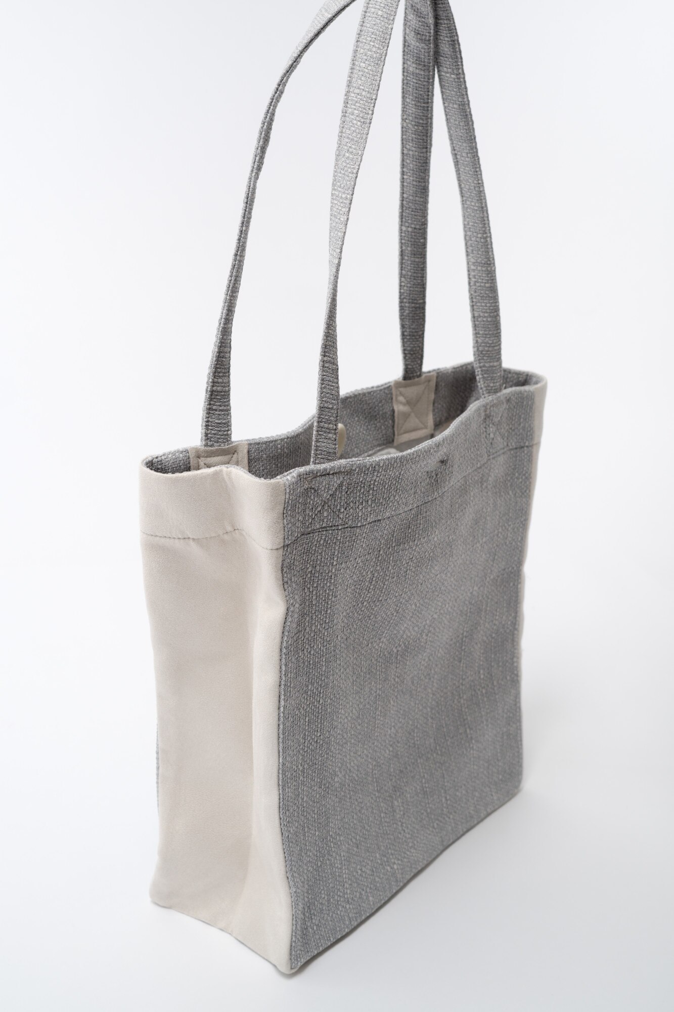 Geanta chic, Steff Boutique, 100% pes, Gri/Crem