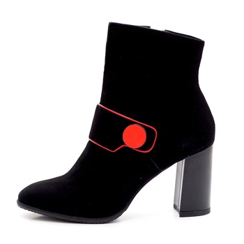 Ghete dama, Thea Visconti, negru, ornament rosu, 37 EU Ghete dama, Thea Visconti, negru, ornament rosu, 37 EU