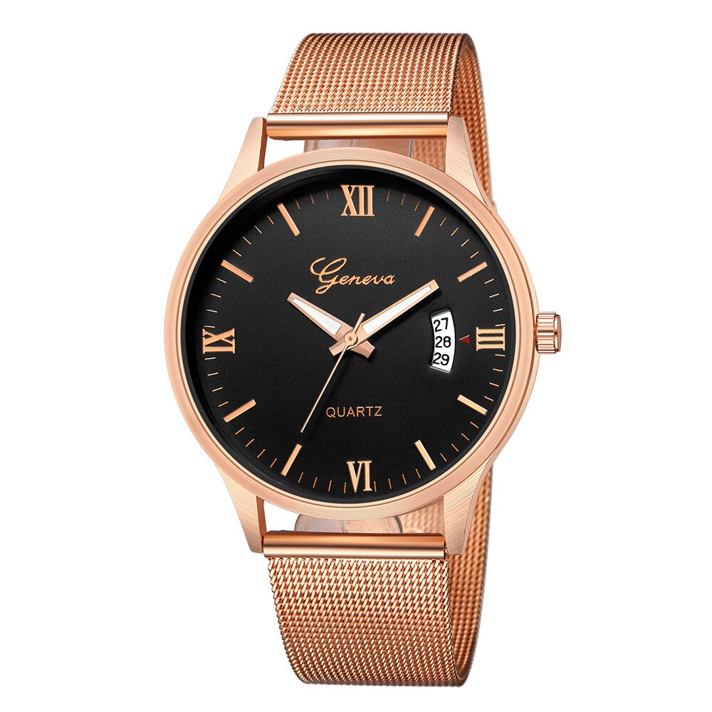 Ceas dama casual Geneva Cynzia, rose gold-negru