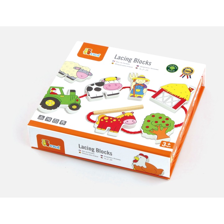 Set de constructie Viga, Viata la ferma, 12 elemente, 3 ani +, Multicolor