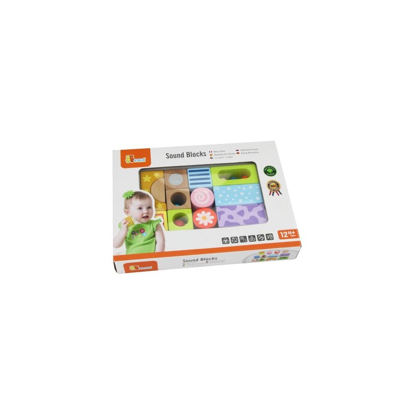 Set din lemn Sound Pads, Viga, Multicolor