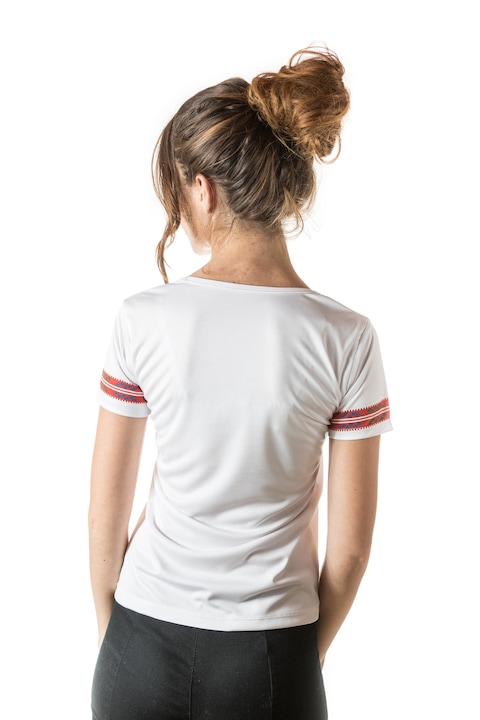 Тениска Перлита с народен мотив, модел 4, Бял, L