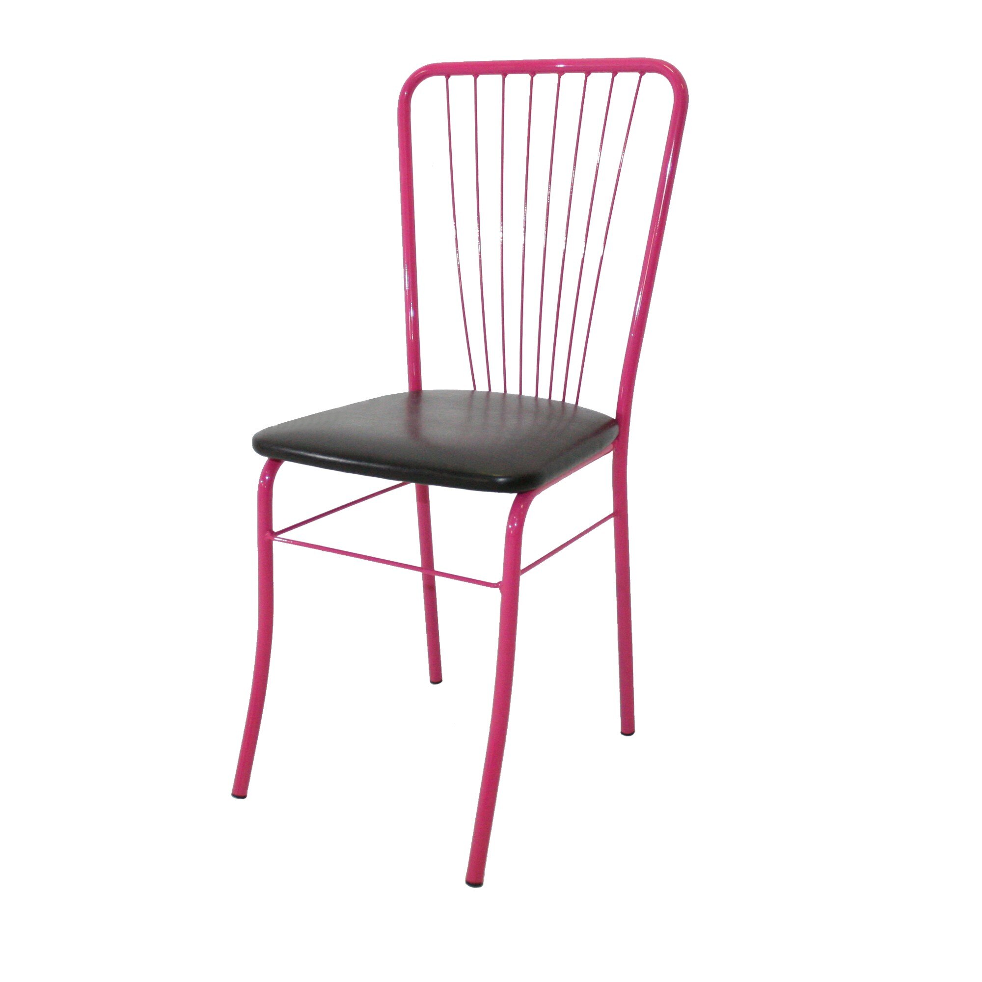 Scaun Nera 8 Vopsit, Piele Ecologica, Roz/Wenge