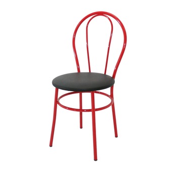 Scaun Tulip Vopsit, Piele Ecologica, Rosu/Negru Scaun Tulip Vopsit, Piele Ecologica, Rosu/Negru