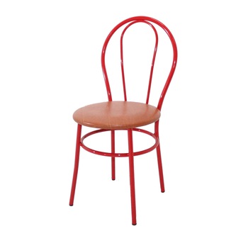 Scaun Tulip Vopsit, Piele Ecologica, Rosu/Cires Scaun Tulip Vopsit, Piele Ecologica, Rosu/Cires