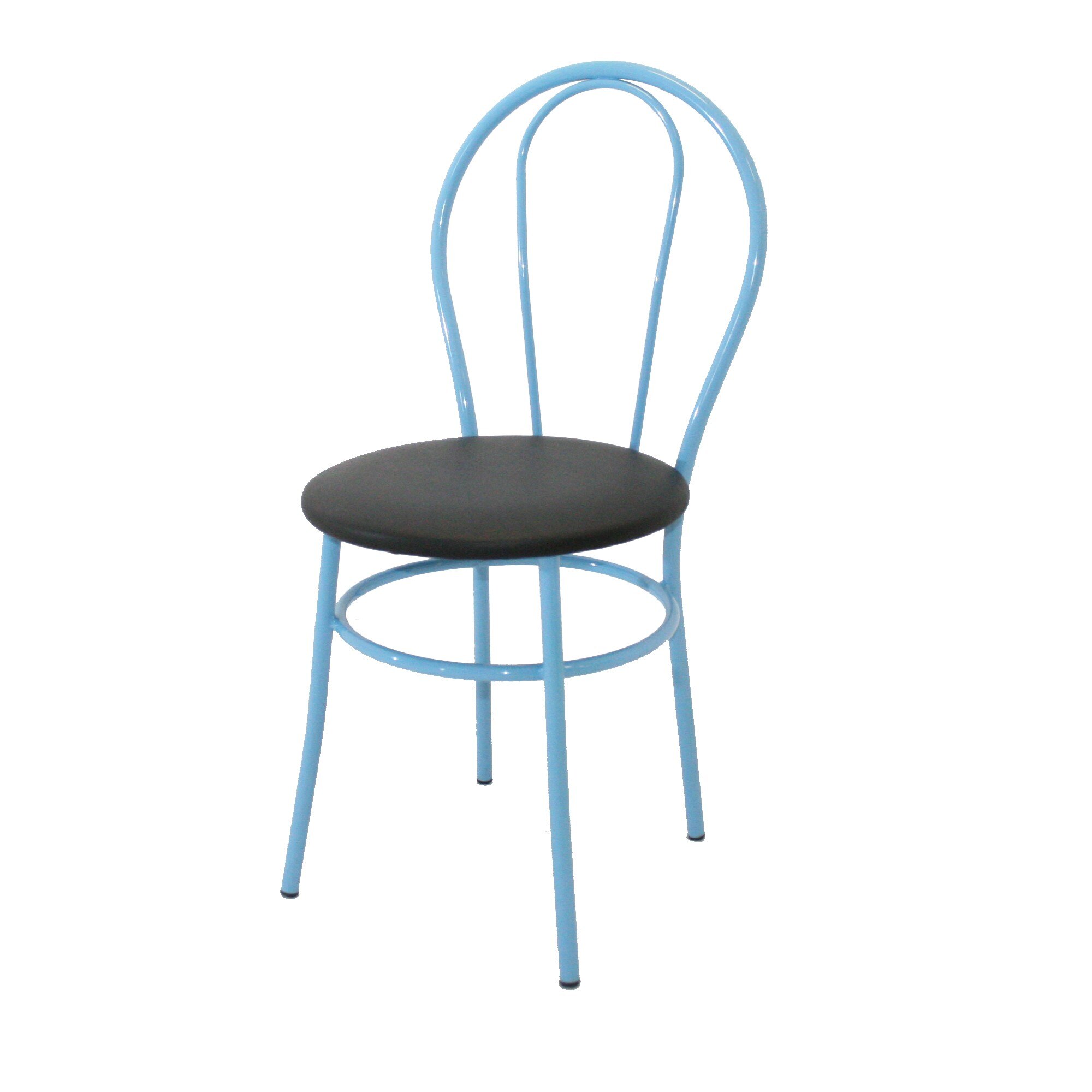 Scaun Tulip Vopsit, Piele Ecologica, Albastru/Negru