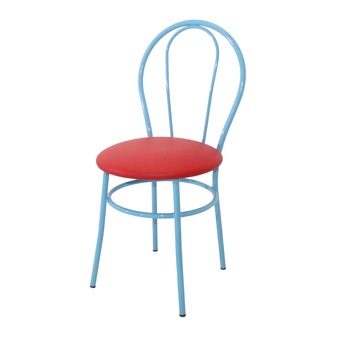 Scaun Tulip Vopsit, Piele Ecologica, Albastru/Rosu Scaun Tulip Vopsit, Piele Ecologica, Albastru/Rosu