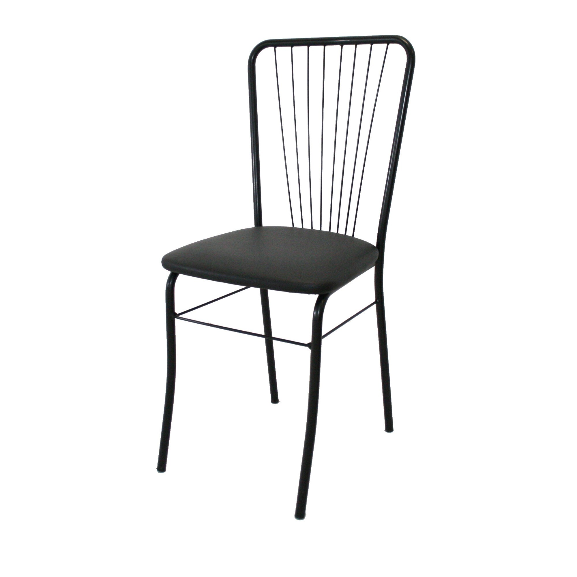 Scaun Nera 8 Vopsit, Piele Ecologica, Negru/Negru