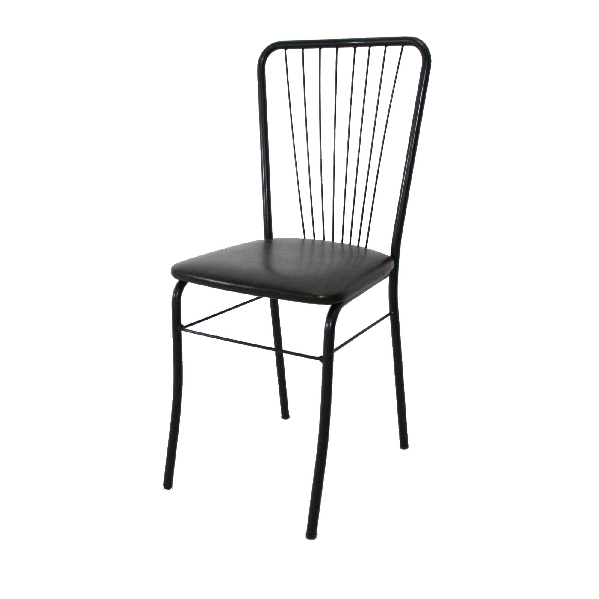 Scaun Nera 8 Vopsit, Piele Ecologica, Negru/Wenge