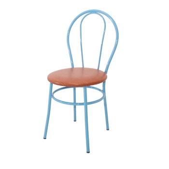 Scaun Tulip Vopsit, Piele Ecologica, Albastru/Cires Scaun Tulip Vopsit, Piele Ecologica, Albastru/Cires