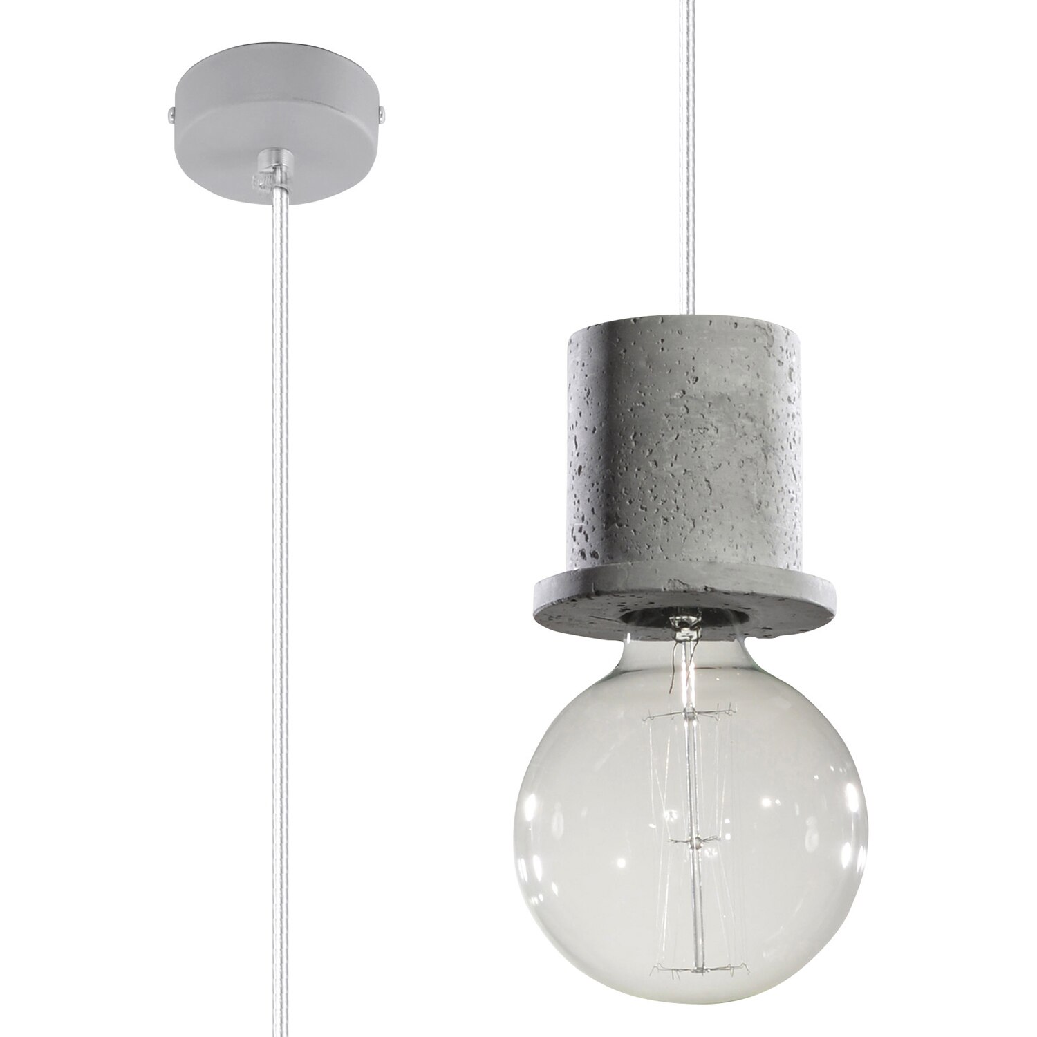 Pendul Sollux Lighting Bono E27, Loft Design, Gri