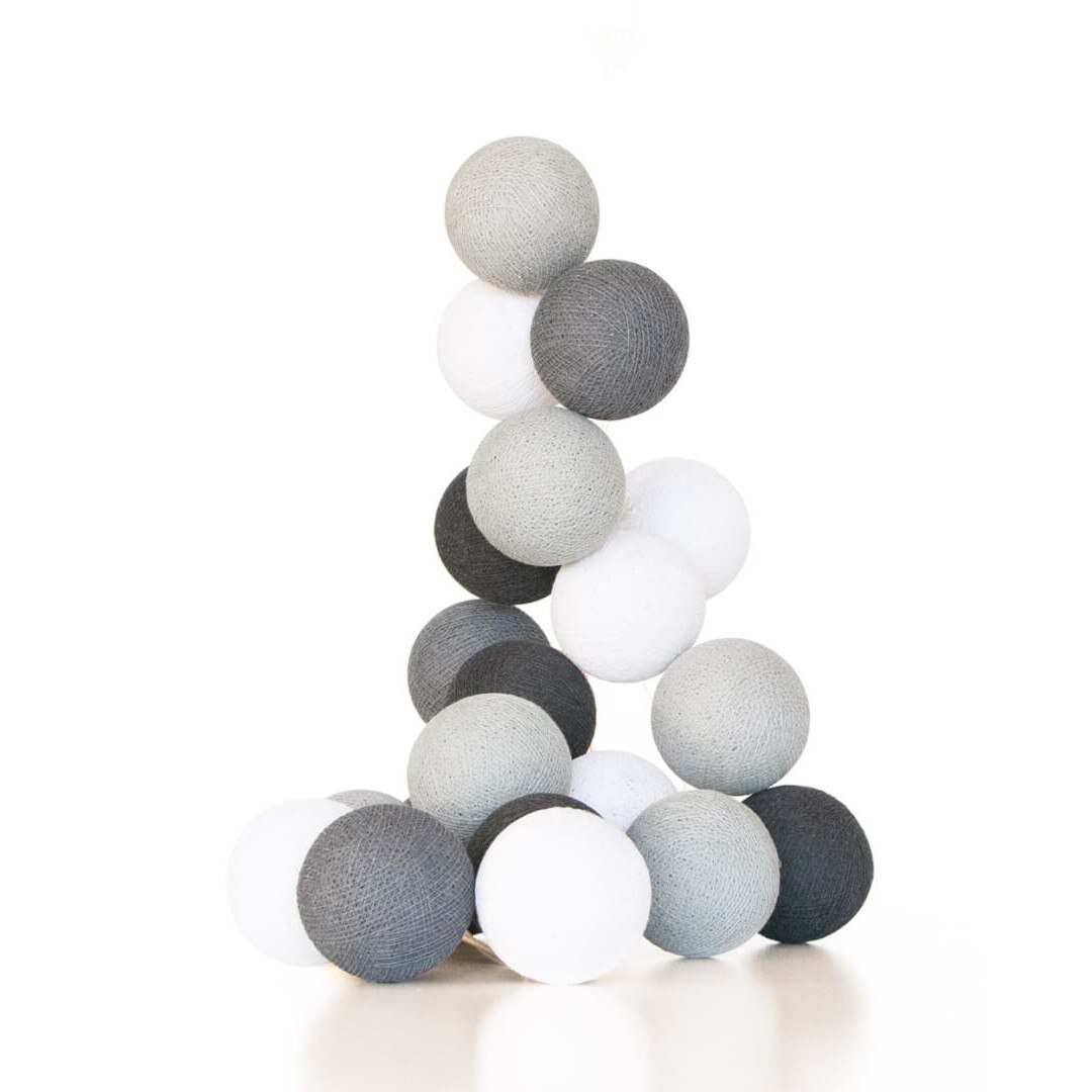 Cotton Ball Lights gömblámpa 20 gömbös szürke árnyalatok eMAG.hu