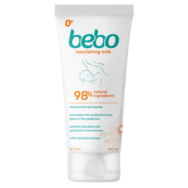 Подхранващо мляко за тяло Bebo, 200 мл