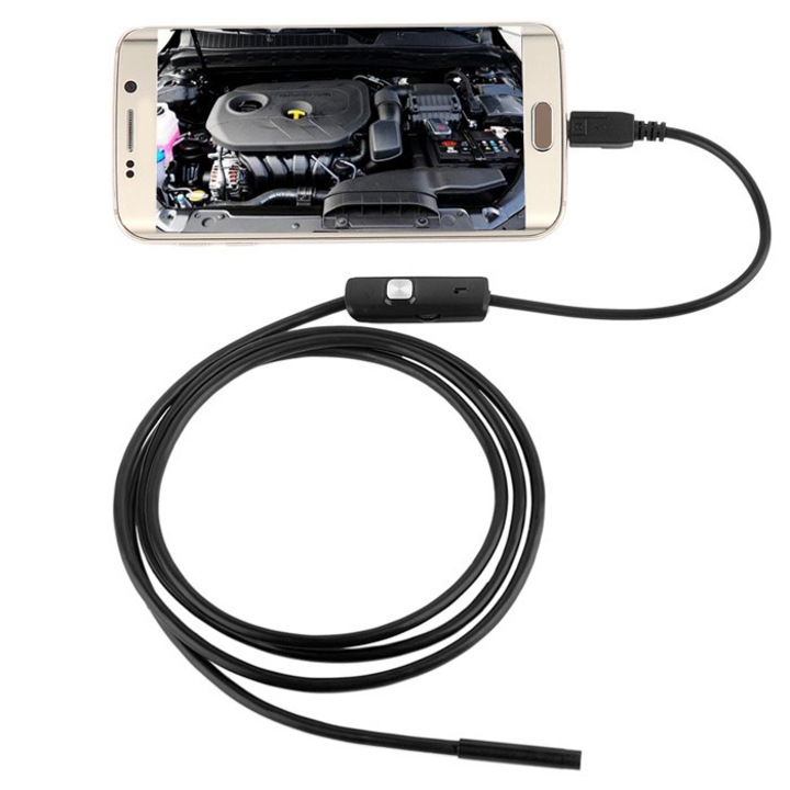 Endoszkópos kamera 1Tech AN98, vízálló IP67, kamera 5,5 mm, USB, kábel 3,5 méter hosszú