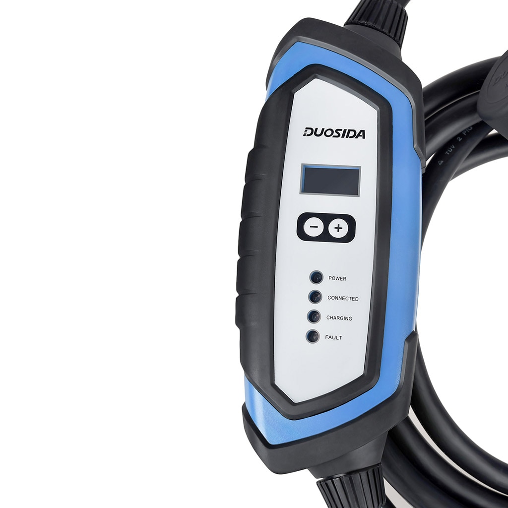 Мобилна зарядна станция за електромобил DUOSIDA с кабел Тип 2, 32 ...