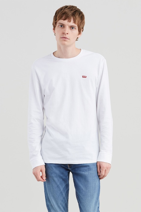 Levi's, Памучна блуза с лого, Бял