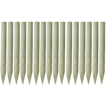 Set de 16 stalpi de lemn pentru gard, vidaXL, Lemn tratat, 5 x 100 cm Set de 16 stalpi de lemn pentru gard, vidaXL, Lemn tratat, 5 x 100 cm