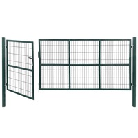 poarta dubla de gard cu stalpi vidaxl otel 350 x 140 cm verde imagen 59_0_
0