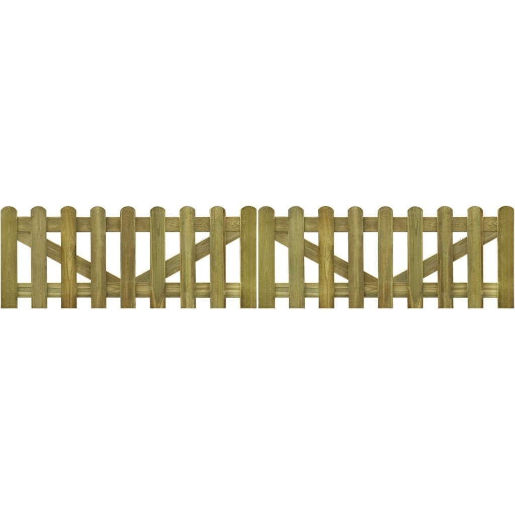 Set de 2 porti din scanduri de lemn tratat, vidaXL, Lemn, 300 x 60 cm, Maro