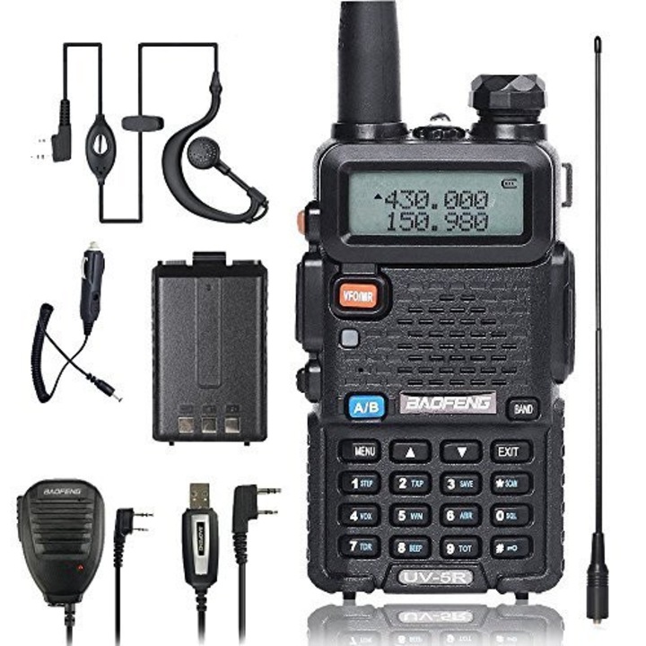 Baofeng UV5R - professzionális - 2 sávos - 16 csatornás URH - walkie-talkie