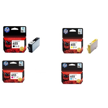 Pachet cartuse cerneala (655) negru,cyan,magenta,galben,HP original CZ109AE,CZ110AE,CZ111AE,CZ112AE Pachet cartuse cerneala (655) negru,cyan,magenta,galben,HP original CZ109AE,CZ110AE,CZ111AE,CZ112AE