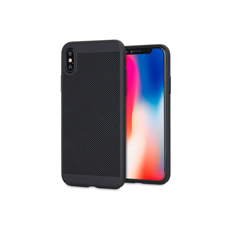 Husa perforata, Apple iPhone XR, Plastic, Negru