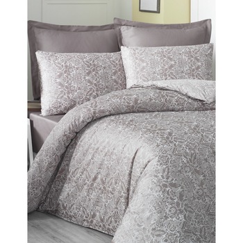 Lenjerie pentru pat dublu Bambus Deluxe, Victoria, Cappucinno Lenjerie pentru pat dublu Bambus Deluxe, Victoria, Cappucinno