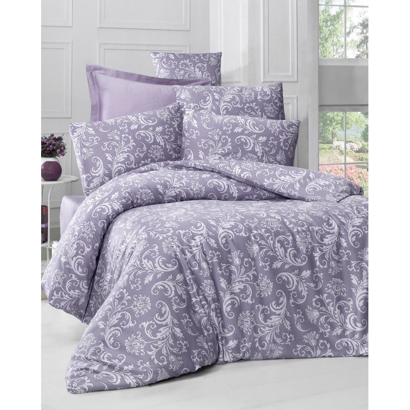 Lenjerie pentru pat dublu Bambus Deluxe Victoria VKD-Verano Lilac