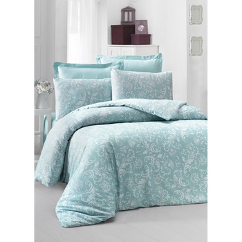 Lenjerie pentru pat dublu Bambus Deluxe Victoria VKD-Verano Mint Lenjerie pentru pat dublu Bambus Deluxe Victoria VKD-Verano Mint