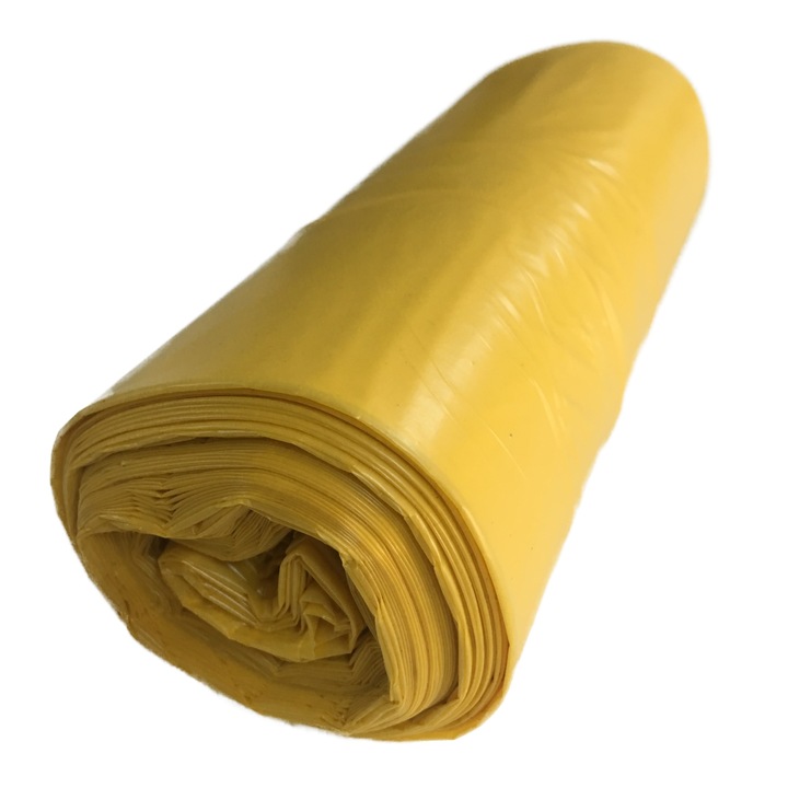 Saci menajeri 60 L, bax 300 buc, LDPE, Galben