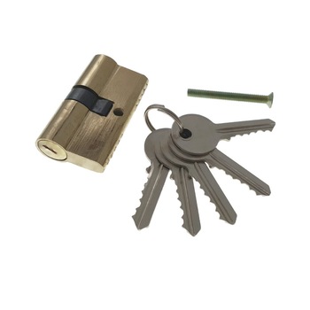 Cilindru siguranta,butuc pentru usa,3 chei,60mm,alama natur Cilindru siguranta,butuc pentru usa,3 chei,60mm,alama natur