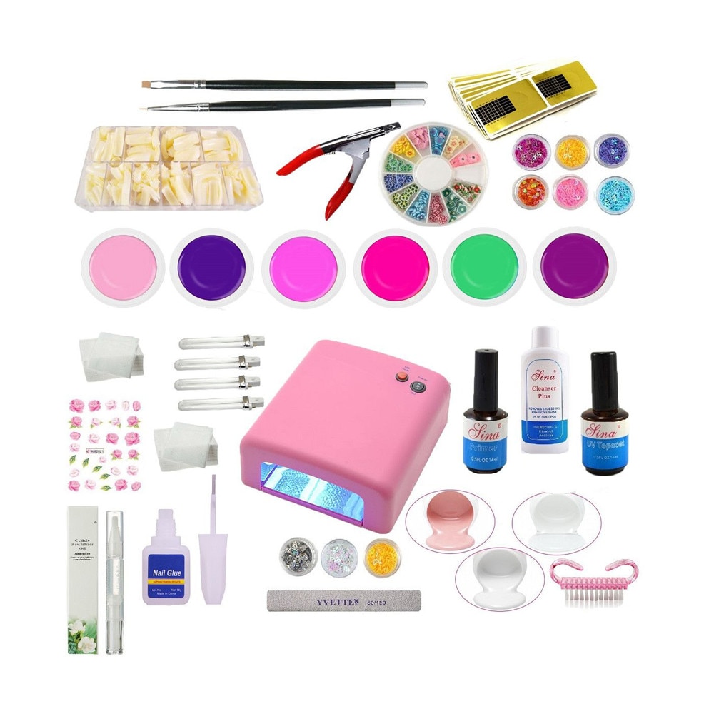 Kit unghii tehnice cu Gel color si Primer