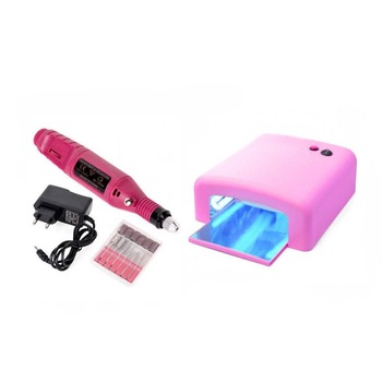 Lampa uv 36 w si Pila electrica unghii , Roz Lampa uv 36 w si Pila electrica unghii , Roz
