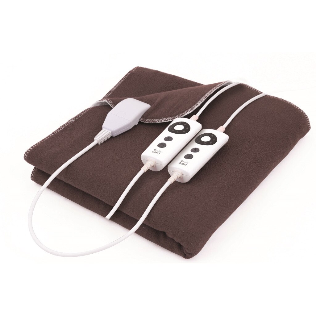 Patura electrica dubla DOMO DO606ED 110 W, 150 x 140 cm, 6 nivele de setare a temperaturii,maro