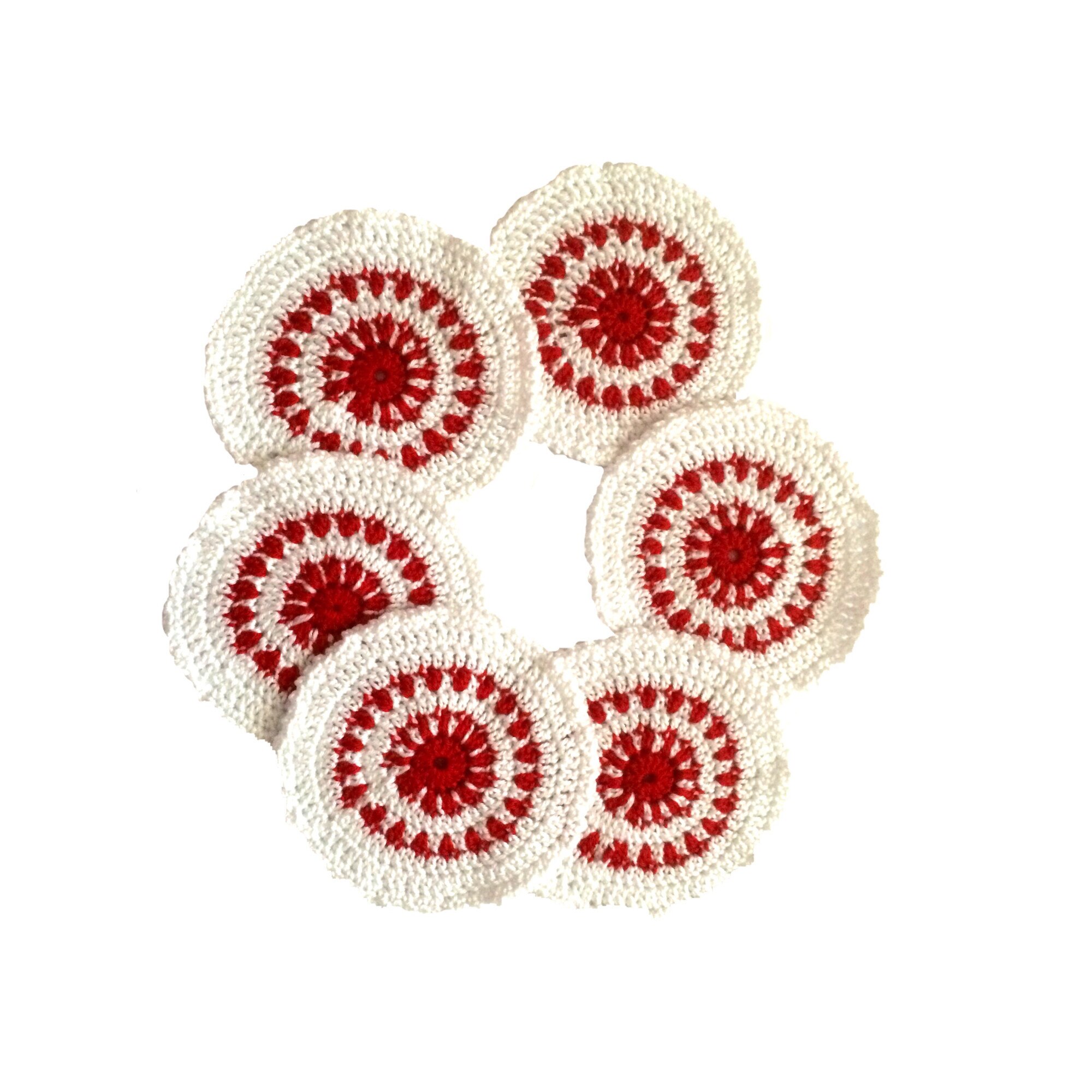 Set suport pahare pentru masa de Craciun lucrat manual