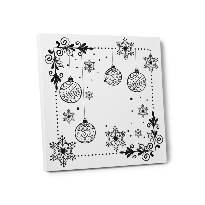 Tablou de colorat CRACIUN-globuri, TABLOURI COLORATE, CP30X30